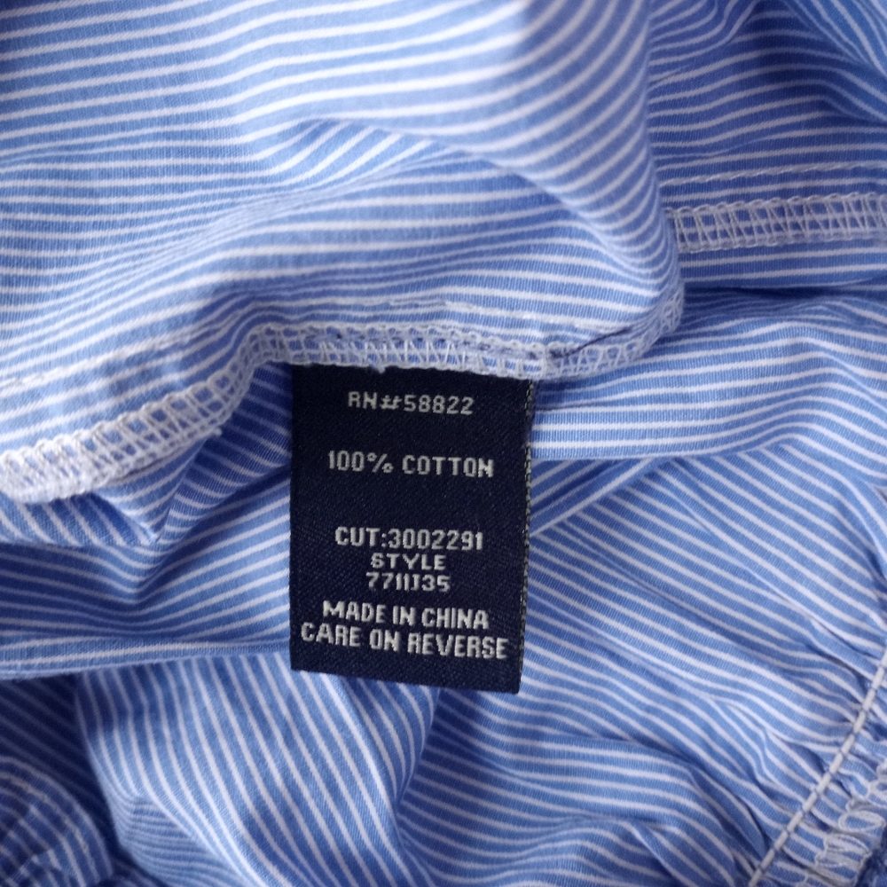 Max Editions Women’s Blue Striped Off Shoulder Smocked Blouse XL - Picture 5 of 10